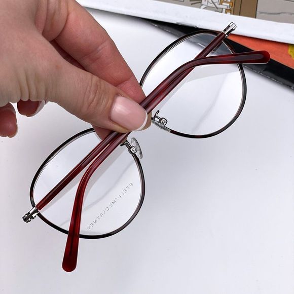 🔥 Stella McCartney SC0147O 004 Eyeglasses Ruthenium Round Metal Women - Picture 2 of 9